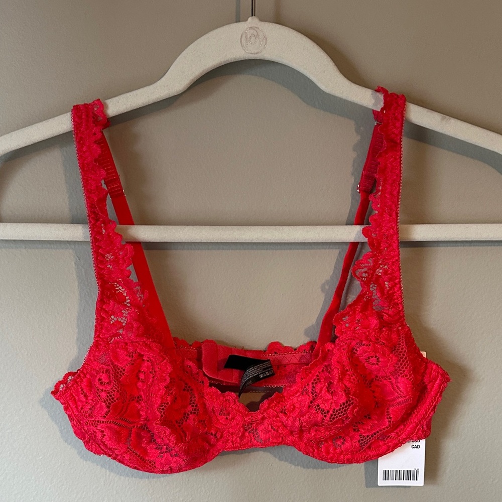 Urban Outfitters Vibrant Pink Lace Bra